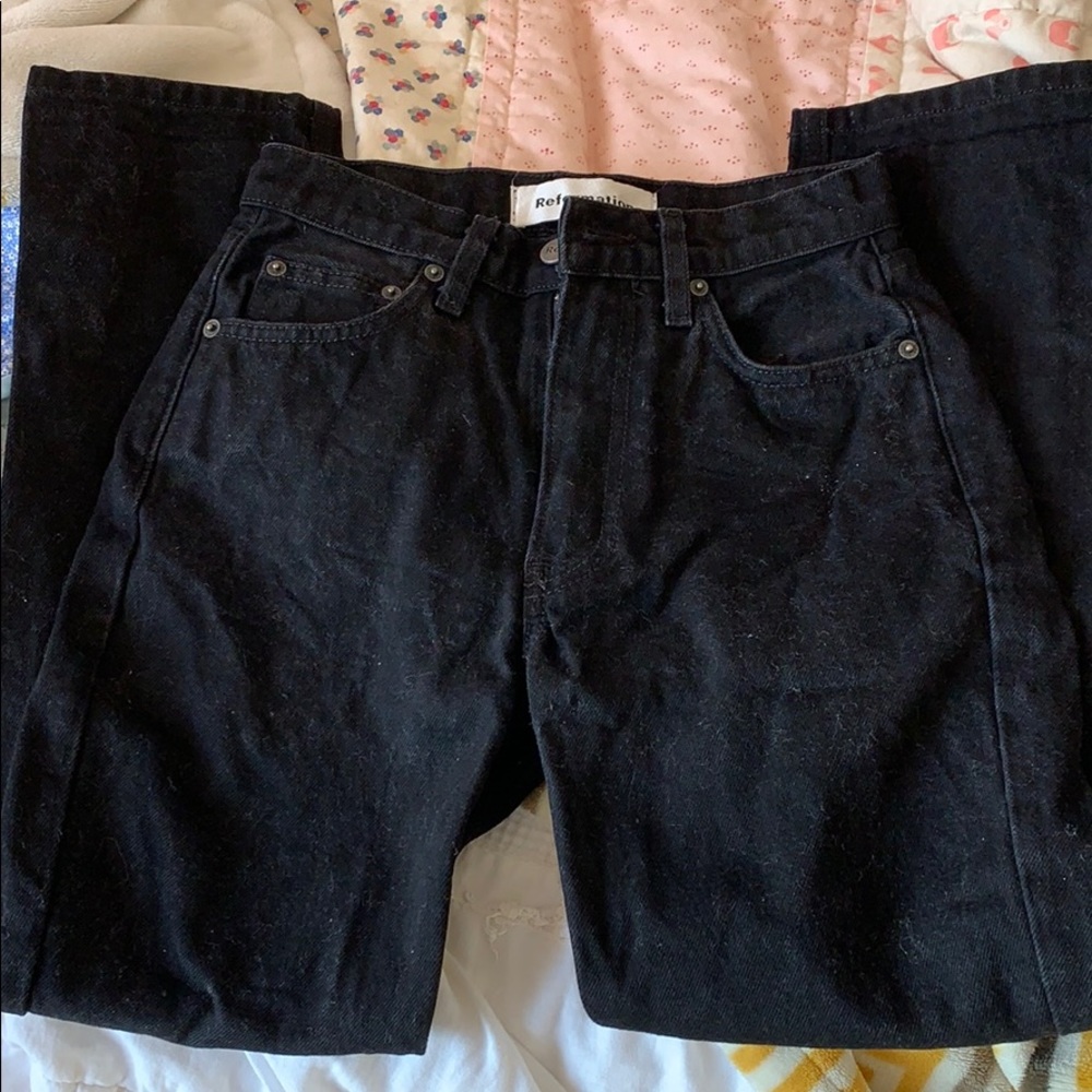Reformation Cynthia Black cropped Jeans 23